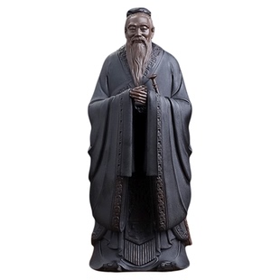 东方泥土《孔子》陶瓷雕塑艺术手工工艺品摆件客厅玄关博古架装饰
