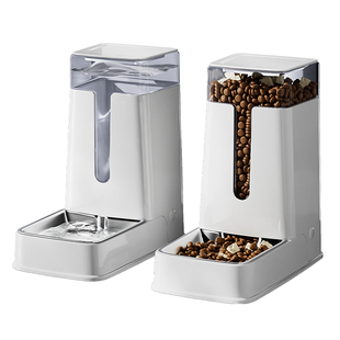 猫咪饮水器不插电猫咪自动喂食器宠物饮水器狗狗喝水器不锈钢猫碗