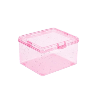 卡片古早收纳盒细闪翻盖透明防尘带盖ins小卡手账桌面盒子有盖子