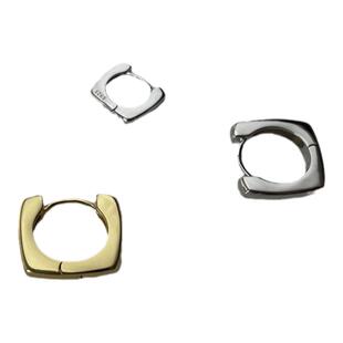 耳环小众高级感方形几何耳圈2025年新款潮简约耳钉银针耳扣耳饰女