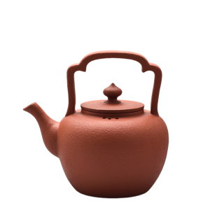 陶迷朱泥提梁壶围炉煮茶侧把壶电陶炉套装红泥煮茶壶耐高温烧水壶