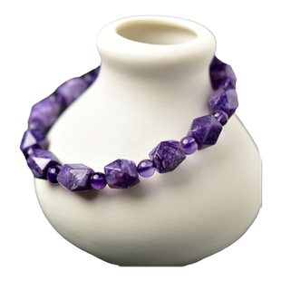 紫龙晶手串女男查罗石随形单珠东海水晶翡翠玉石散珠子紫水晶手链