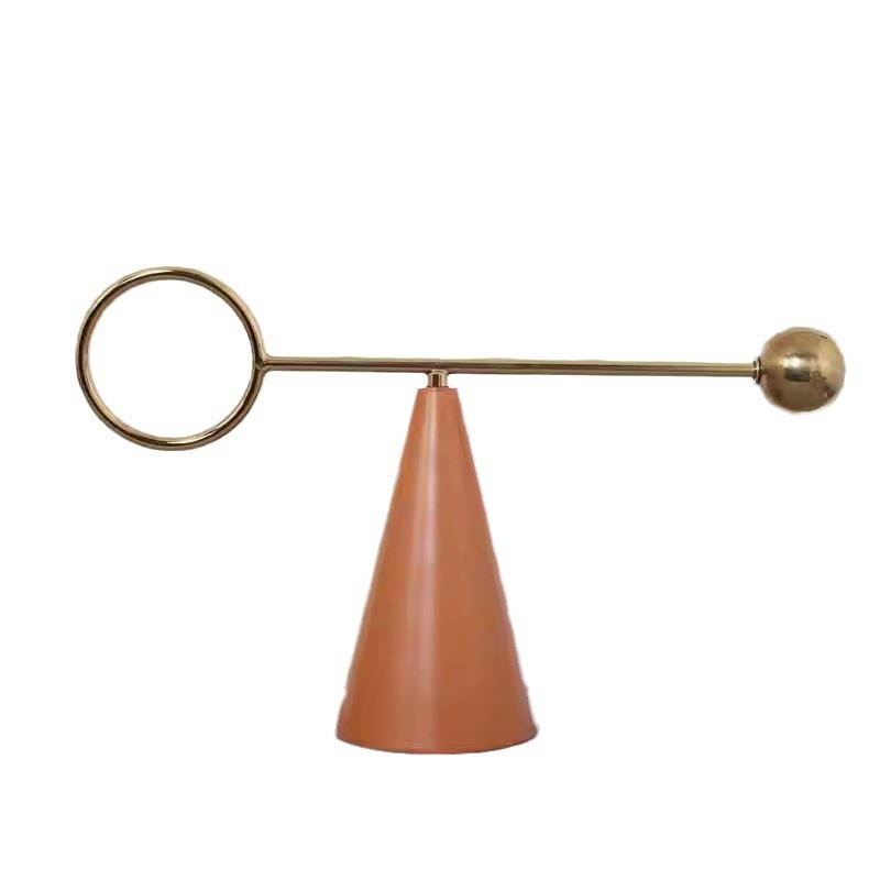 现代简约蓝黄色几格金属平衡仪摆件售楼处样板房桌面书柜软装饰品