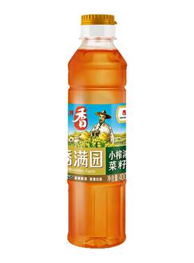 香满园农家土榨小榨浓香菜籽油400ml物理压榨小瓶装煎炒烹炸家用
