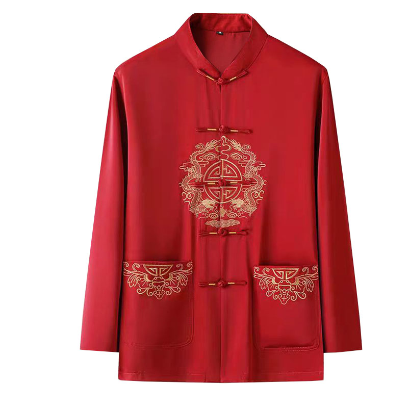 中老年情侣唐装春秋外套生日衣服