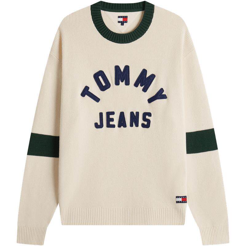 Tommy男装校园风撞色圆领针织衫