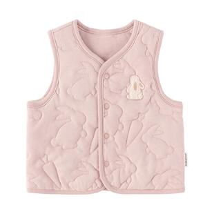 babylove婴儿马甲秋冬外穿坎肩夹棉保暖上衣宝宝简约背心百搭马夹