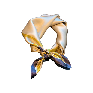 春秋季围巾装饰百搭小领巾韩版拼色真丝小方巾飘带桑蚕丝丝巾女