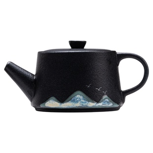 陶瓷茶壶单个泡茶家用功夫茶具黑陶小茶壶一人用办公室泡茶壶单壶