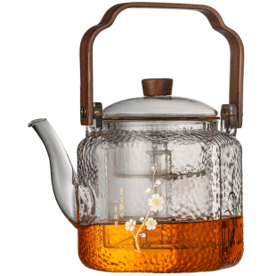 中式玻璃蒸煮两用明火直烧提梁茶壶大容量家用锤纹电陶炉煮茶专用