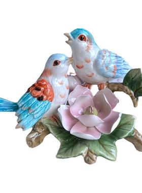 方亚蓝鸟欧式小摆件陶瓷客厅