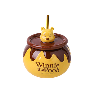 迪士尼维尼熊陶瓷调料罐防潮盐罐厨房家用调味料盒置物架组合套装