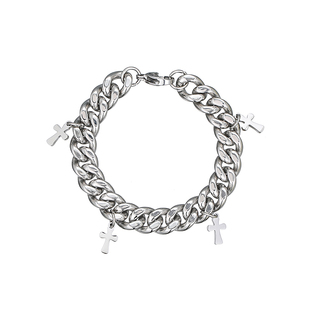 十字架手链男士小众设计美式配饰高颜值学生党蹦迪嘻哈男潮流手饰