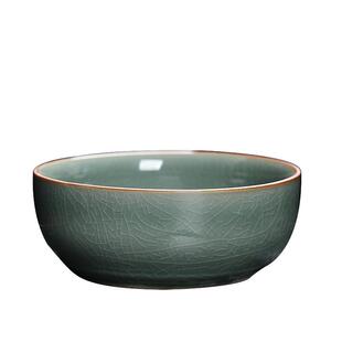 哥窑墨烟茶洗功夫茶具大号杯洗家用果盆收纳碗纯色多功能大碗中式