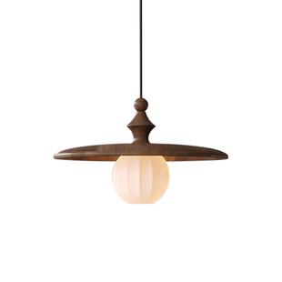 法式中古风餐厅吊灯复古实木客厅卧室床头书房吧台设计师飞碟吊灯