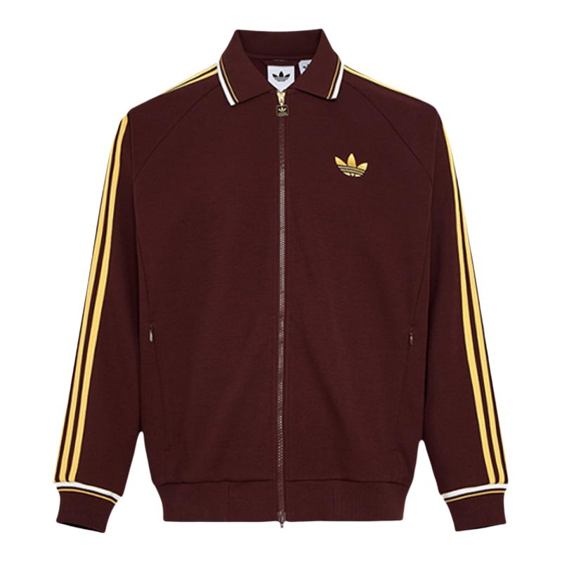 【自营】adidas阿迪达斯三叶草翻领学院风夹克男子针织外套KV8865