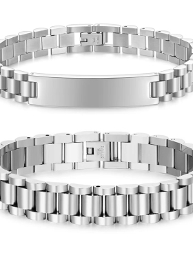 男女士钛钢商务刻字手链