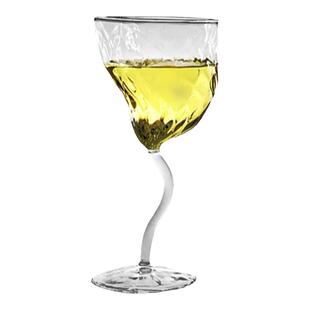 Seletti红酒杯酒杯玻璃扭扭杯水晶杯高脚杯女生可爱杯子家用套装