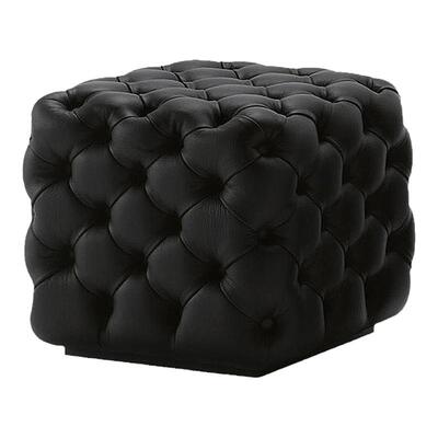 轻奢拉扣沙发脚凳客厅皮艺方凳北欧绒布凳子现代家用茶几凳网红款