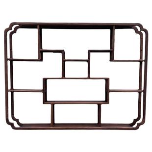 北美黑胡桃木博古架壁挂式实木多宝阁置物架茶杯茶具收纳架展示架