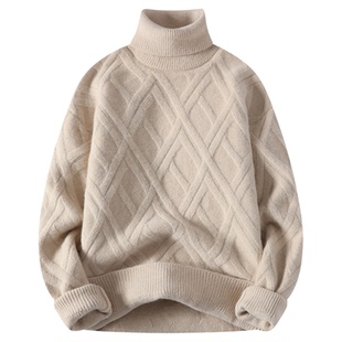 班尼路SK春夏慵懒风可翻高领毛衣男士日系外穿麻花针织打底衫男YS