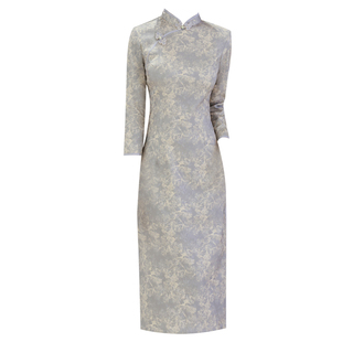 秋冬季旗袍长袖年轻款小个子女妈妈日常新中式改良连衣裙保暖外套