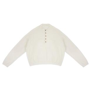 JUST SHINE 亨利领毛织基础T恤衫 宽松春秋季慵懒风休闲长袖上衣