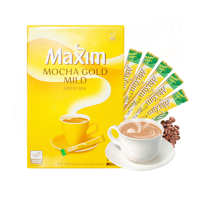 韩国进口黄咖啡黄麦馨摩卡口味