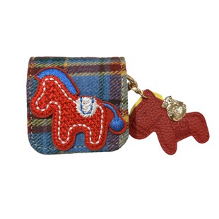 布艺格子小马freeclip2代耳机保护壳新年红色适用于华为freeclip连体壳苹果airpods4毛绒条纹oppofree4收纳壳