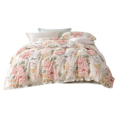 富安娜全棉纯棉四件套60支长绒棉套件单人三件套双人家用床单被套