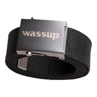 WASSUP腰带男帆布自动扣复古做旧潮流百搭学生牛仔裤日系皮带女士