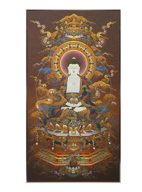 掐丝珐琅画西藏唐卡三宝佛之阿弥陀佛玄关大堂佛堂景泰蓝手工挂画