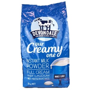 澳洲直邮 Devondale德运全脂 成人/学生速溶高钙奶粉1kg1袋包邮