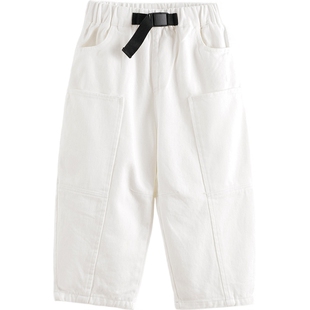 马克珍妮男童高街时尚纯棉牛仔裤儿童萝卜裤春装新款裤子250023