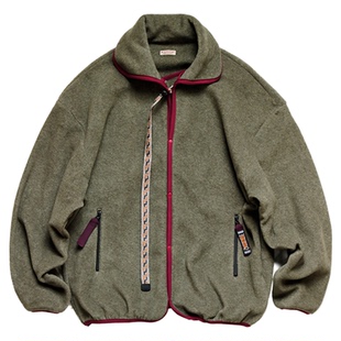 21AW KAPITAL 平田和宏 双色摇粒绒刺绣多功能宽松长袖夹克外套