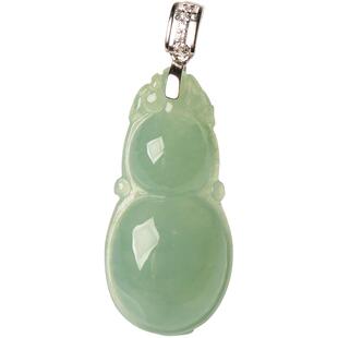 缅甸A货天然翡翠葫芦吊坠女款玉坠挂件配S925银项送珠宝玉石证书