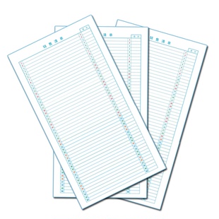 30张彩色长款清单1-50号码表49格六合用本加厚简约红蓝绿记马本