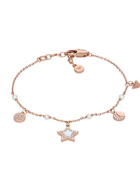 阿玛尼正品玫瑰金色星月手链女