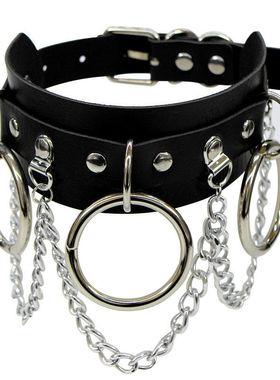 暗黑PU皮项圈项链朋克