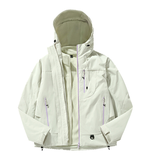 雪霁黄户外冲锋衣男女款三合一两件套春秋冬外套超好看防风登山服