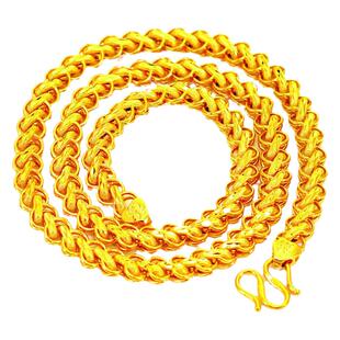 越南沙金项链男福字扣泰国龙骨仿真黄金百搭金链子久不掉色土豪款