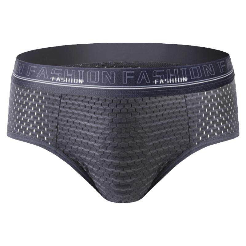 2-4条 冰丝网孔无痕三角内裤男网眼透气速干加大码男短裤衩底裤头