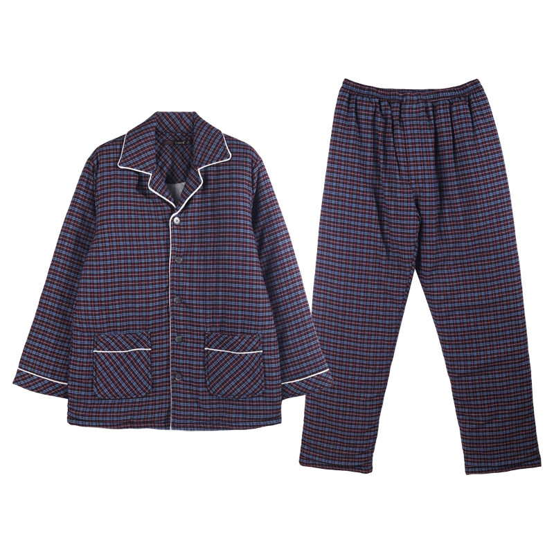 加厚保暖夹棉家居服达尔丽舒适男