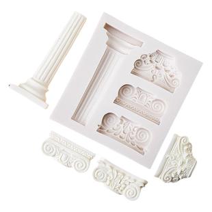 复古欧式花瓶罗马柱硅胶模具许愿池天使丘比特翻糖巧克力蛋糕装饰