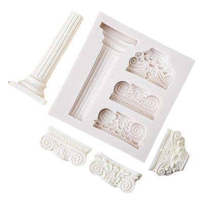 复古欧式花瓶罗马柱硅胶模具许愿池天使丘比特翻糖巧克力蛋糕装饰