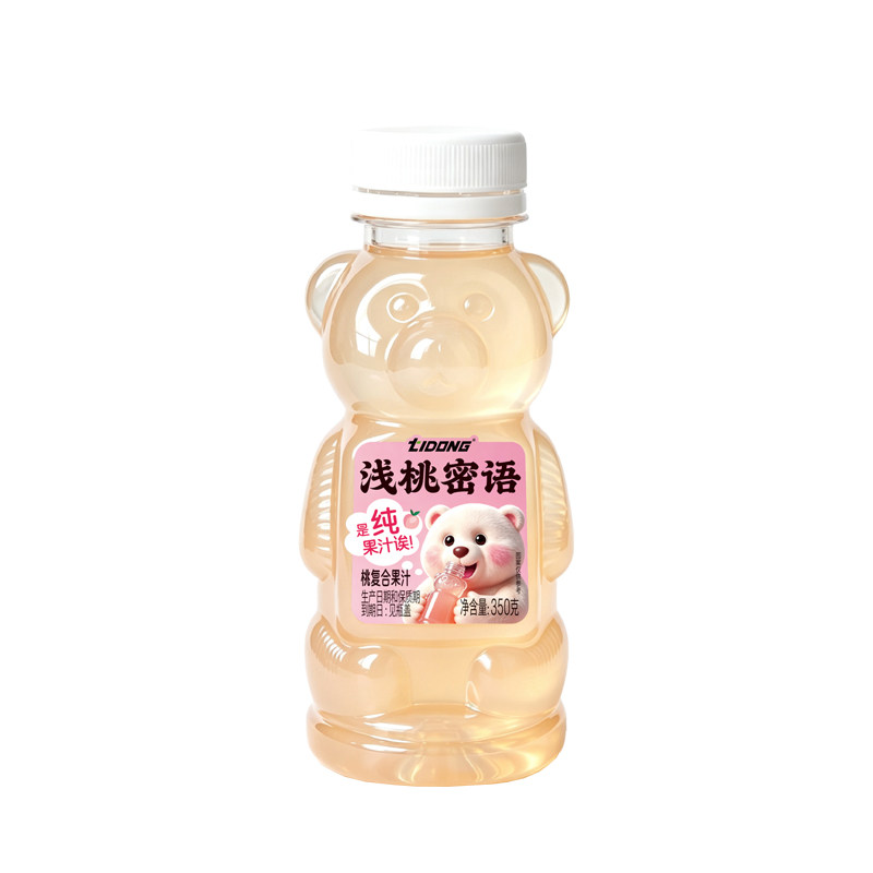 浅桃蜜语桃子味果汁饮料小熊瓶