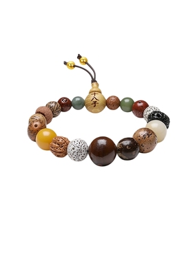 周六福S925银手链女十八籽手串手饰百搭时尚圣诞礼物送女友