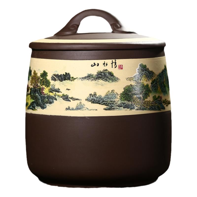 宜兴紫砂茶叶罐特大码缸七子饼