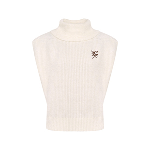 Kroche  Geek chic 羊毛混纺 宽松无袖针织高领保暖马甲背心