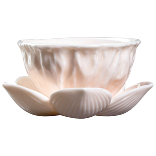 妙莲天香庄晓阳老师作品《爱莲》浮雕主人杯高档个人专用陶瓷茶具